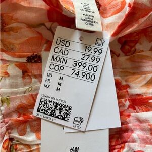 H&M Vibrant Orange and Red Floral Dress